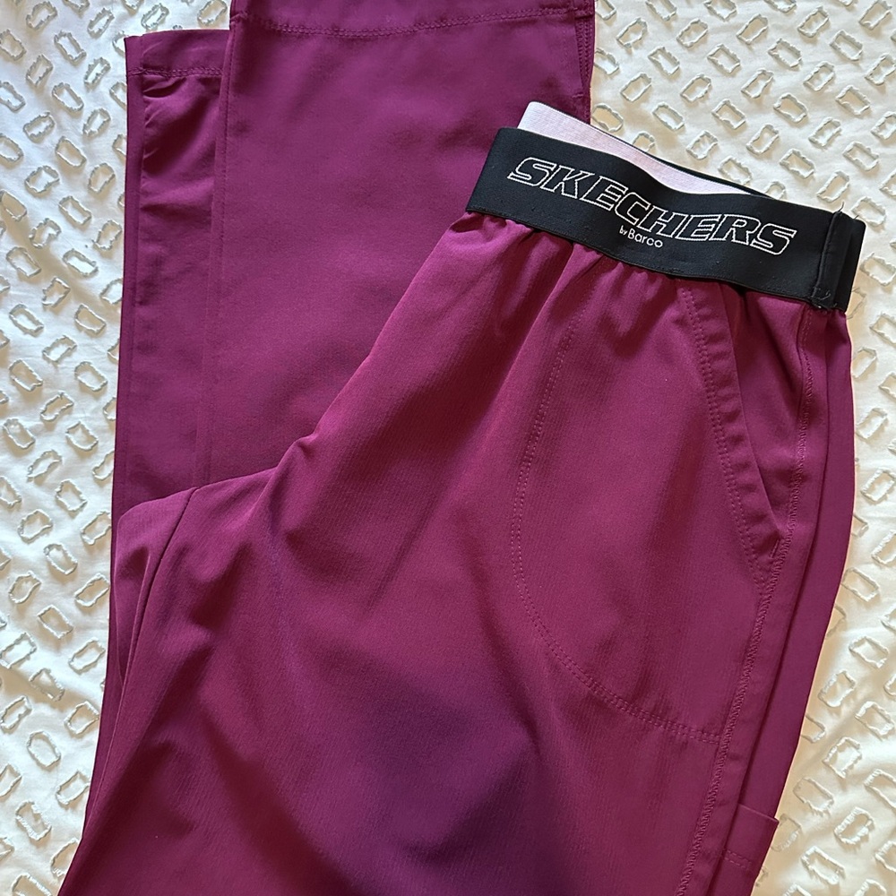 Skechers Burgundy Scrub Pants